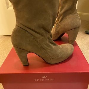Apepazza Suede Heeled Booties Original shoe box and cloth bag included.